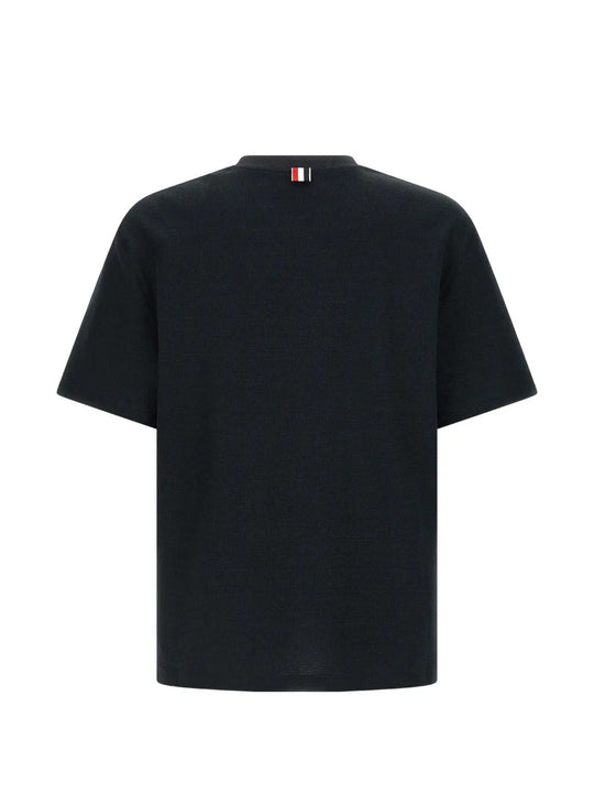 Navy t-shirt, back view