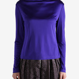 Purple Shirt worn by a person, showing the Shirt  fit