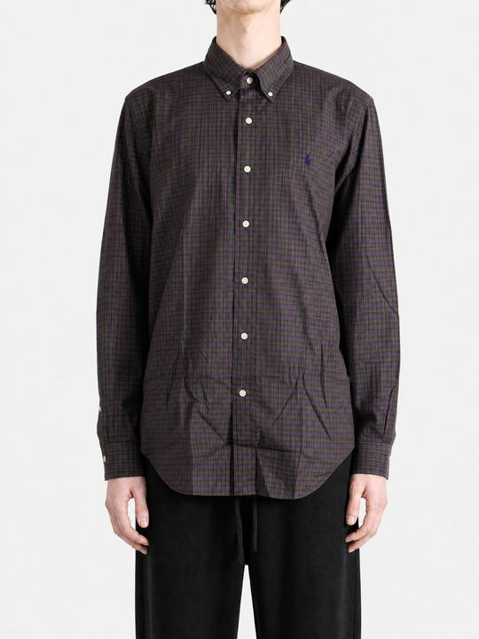 Purple shirt, full body view