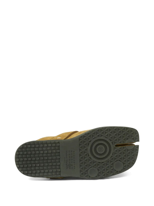 Close up of Tan sandals, showing detail