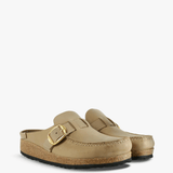 Tan sandals, front view