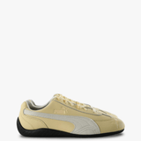 Tan shoes, side view