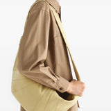 Tan bag, side view