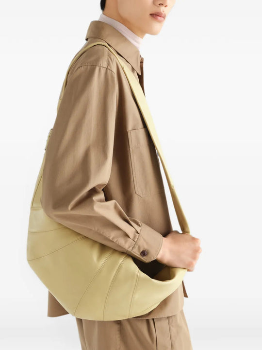 Tan bag, side view