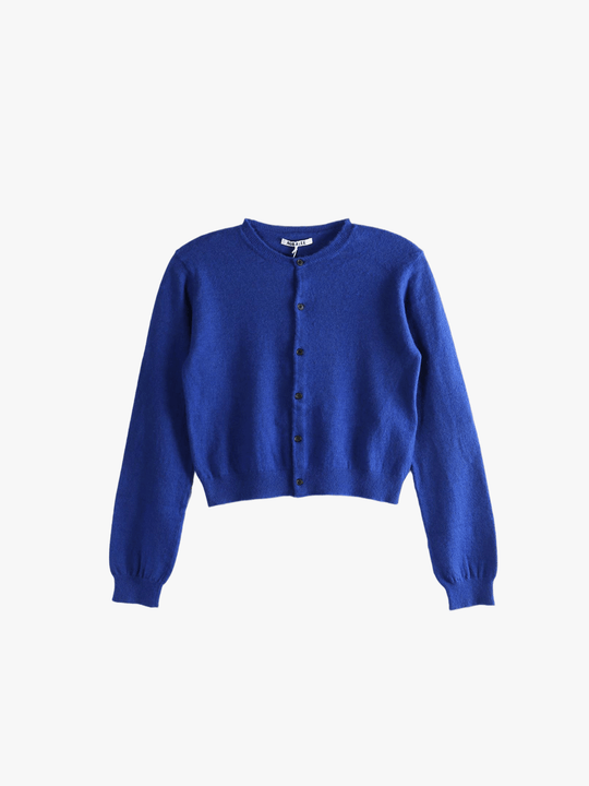 Blue cardigan,front view