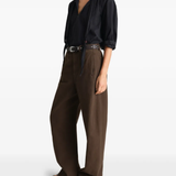 Brown pants, full body view