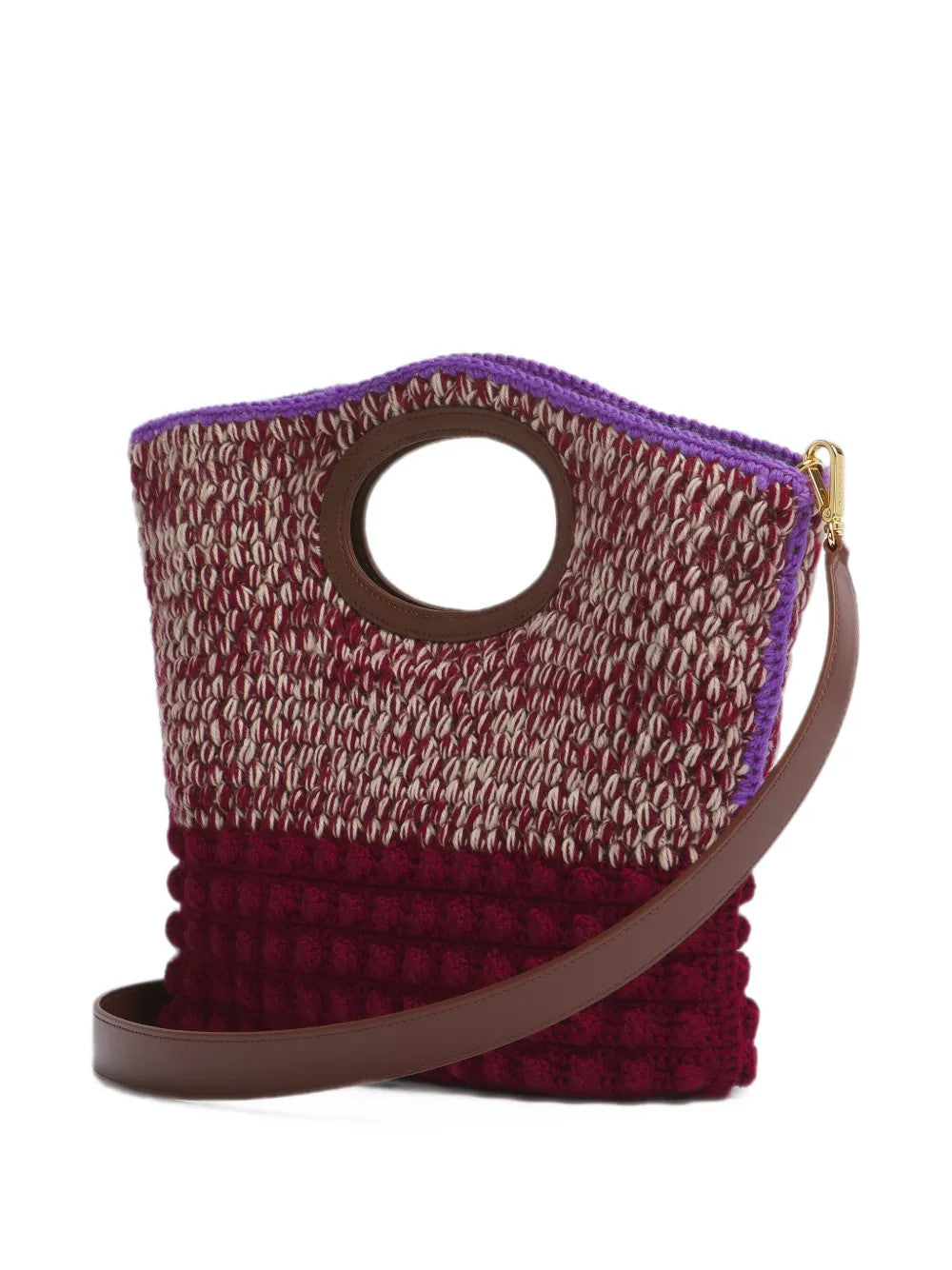 Burgundy bag, front view