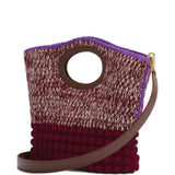 Burgundy bag, front view