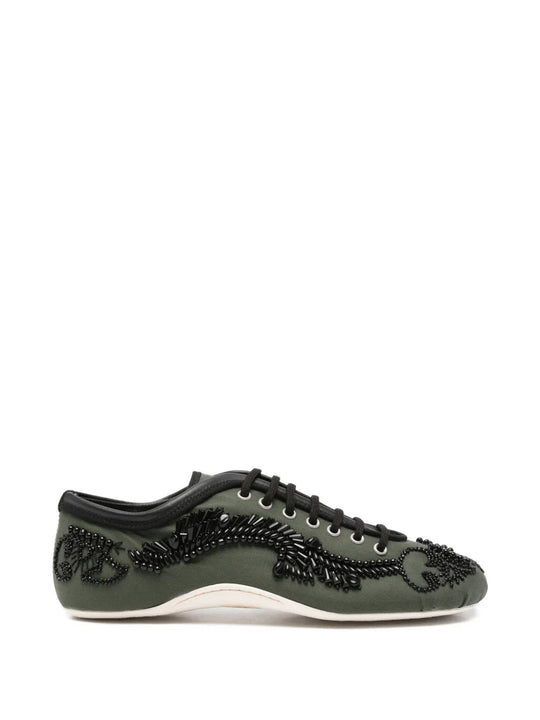 Green shoes, front view