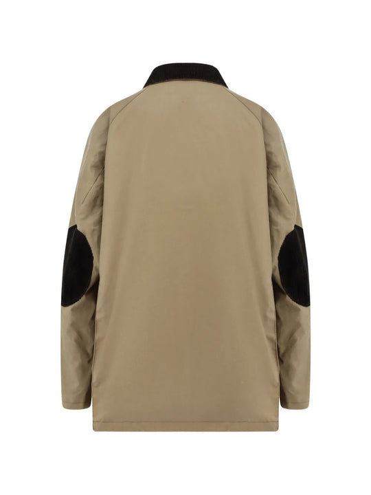 Tan jacket, back view