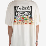 White t-shirt worn by a person, showing the shirt's fit