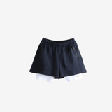 Navy shorts, front view