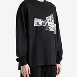 Black t-shirt, full body view