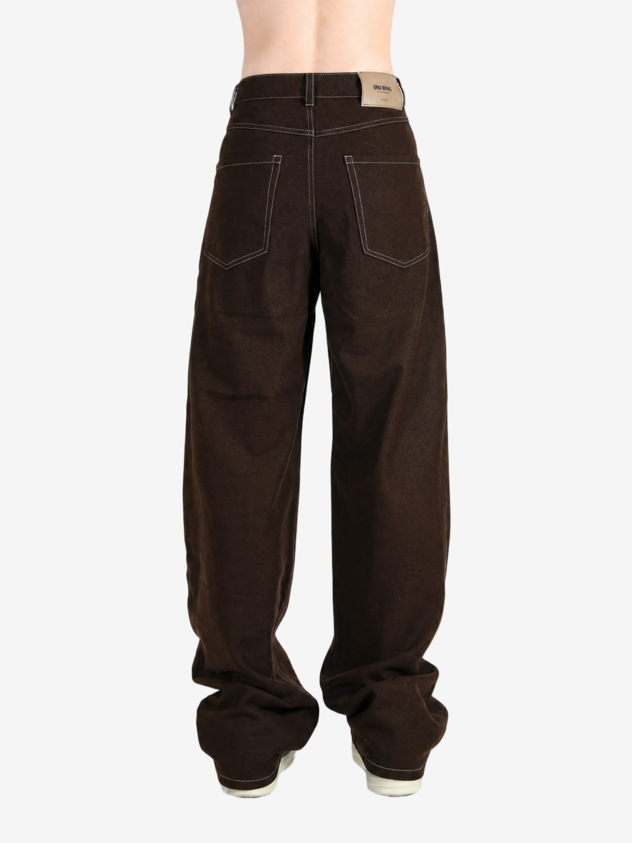 Brown pants, full body view