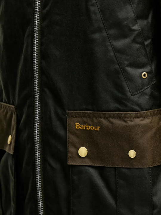 Close up of Brown jacket, showing texture of the 100% cotton fabric