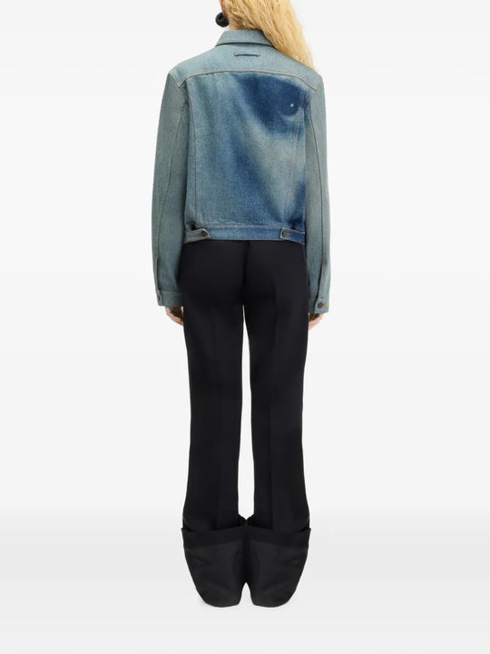 Blue jacket, full body view