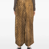 Brown pants worn by a person, showing the pants fit