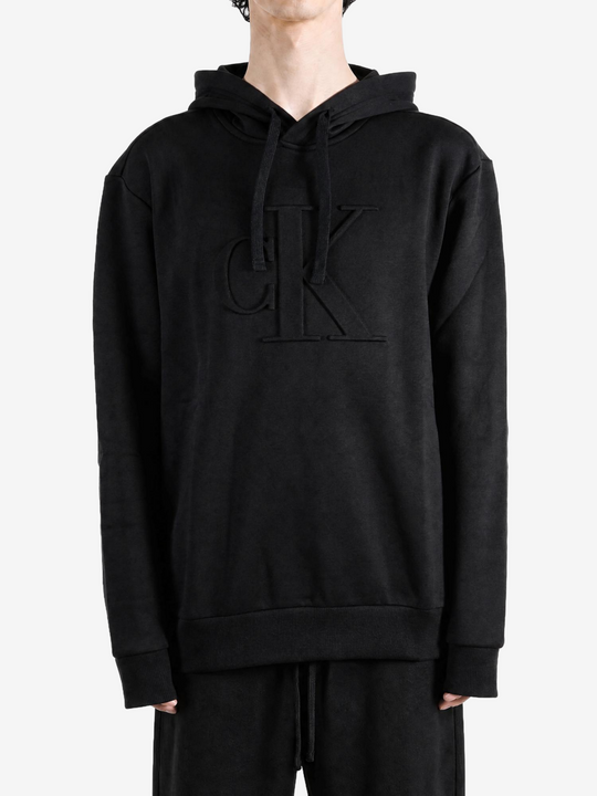 Black hoodie, full body view