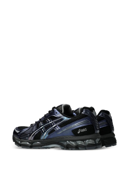Navy shoes, side view