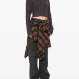 Brown knitwear, full body view