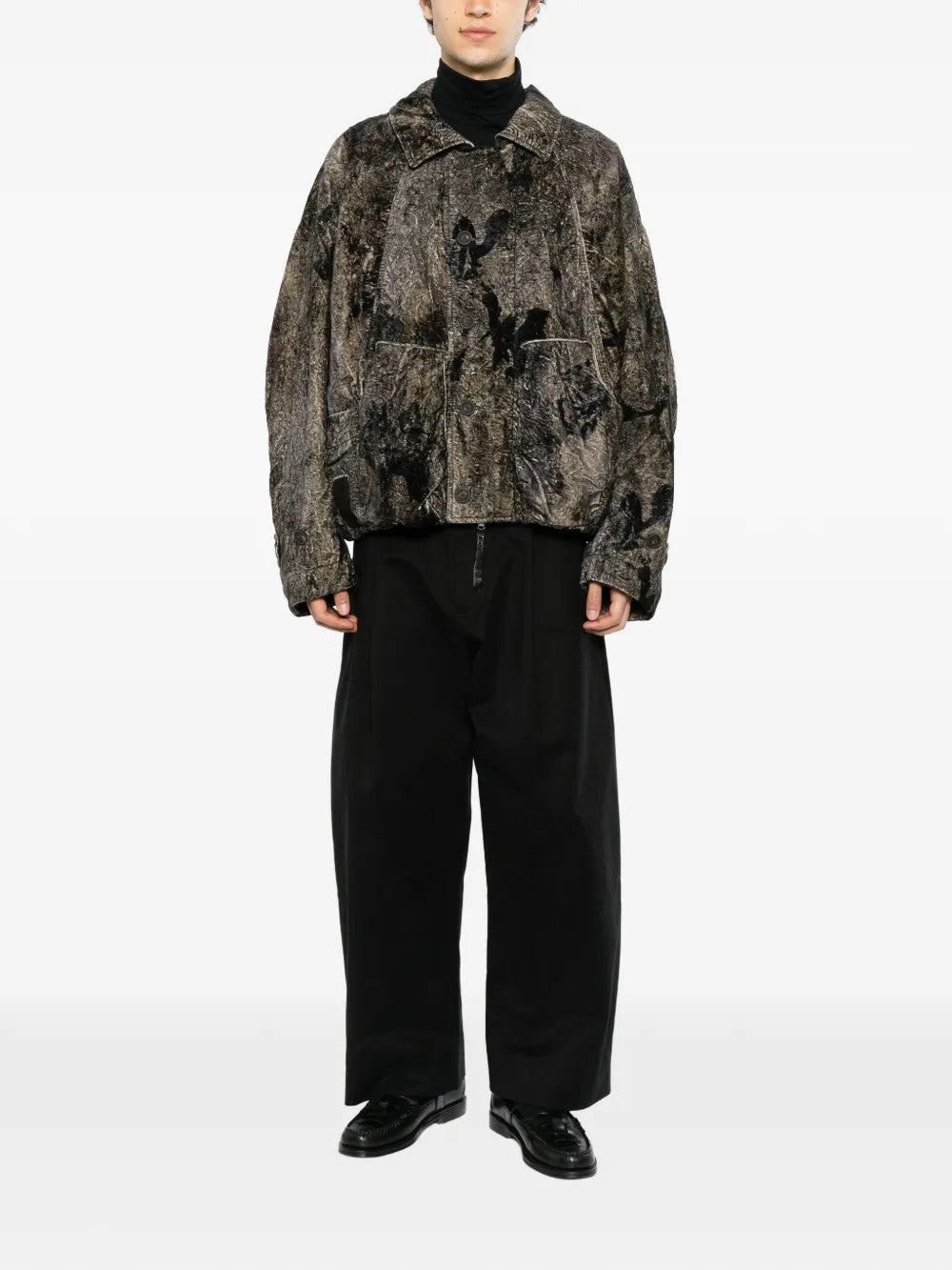 Grey jacket, full body view