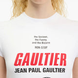 White t-shirt worn by a person, showing the t-shirt fit