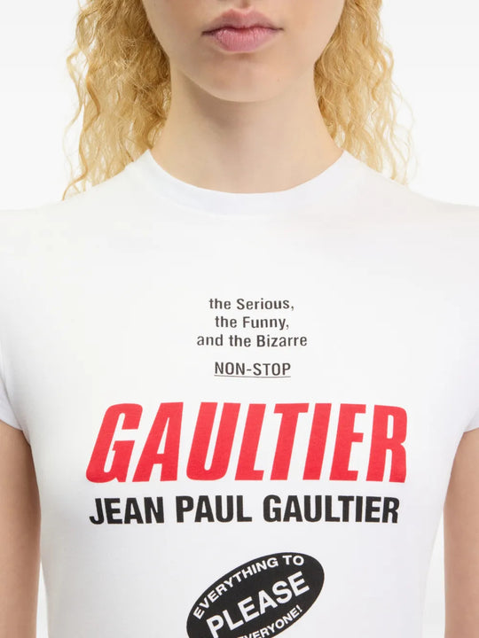 White t-shirt worn by a person, showing the t-shirt fit