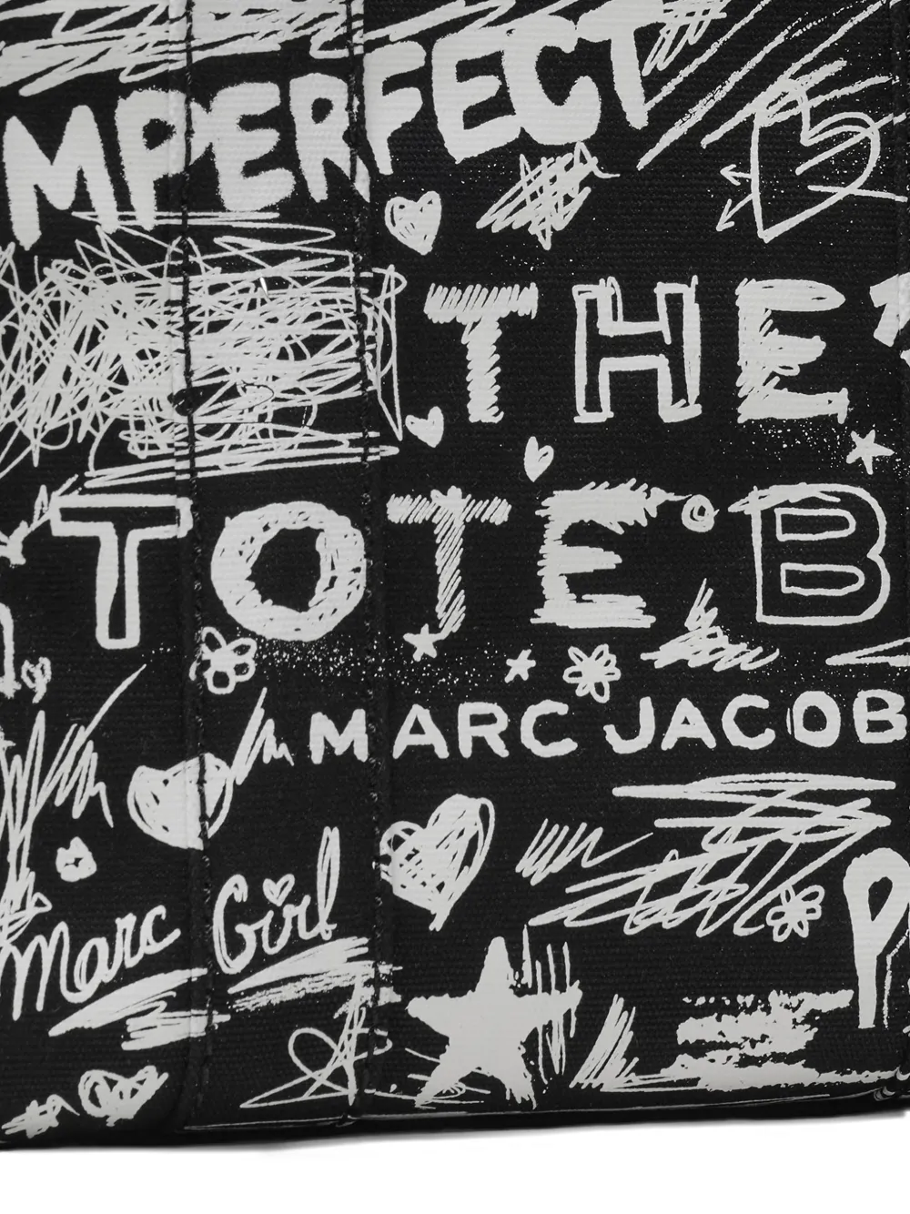 Close up of black bag, showing texture of the cotton fabric