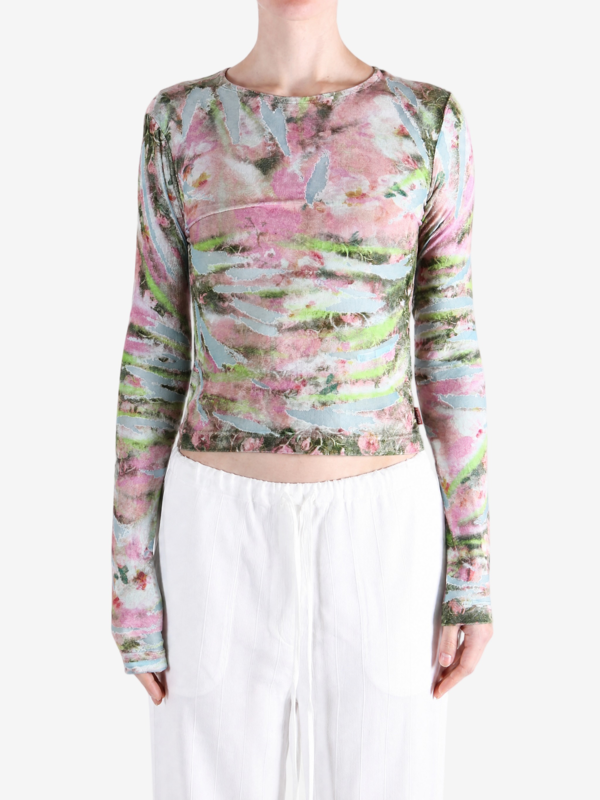 Pink top worn by a person, showing the top fit