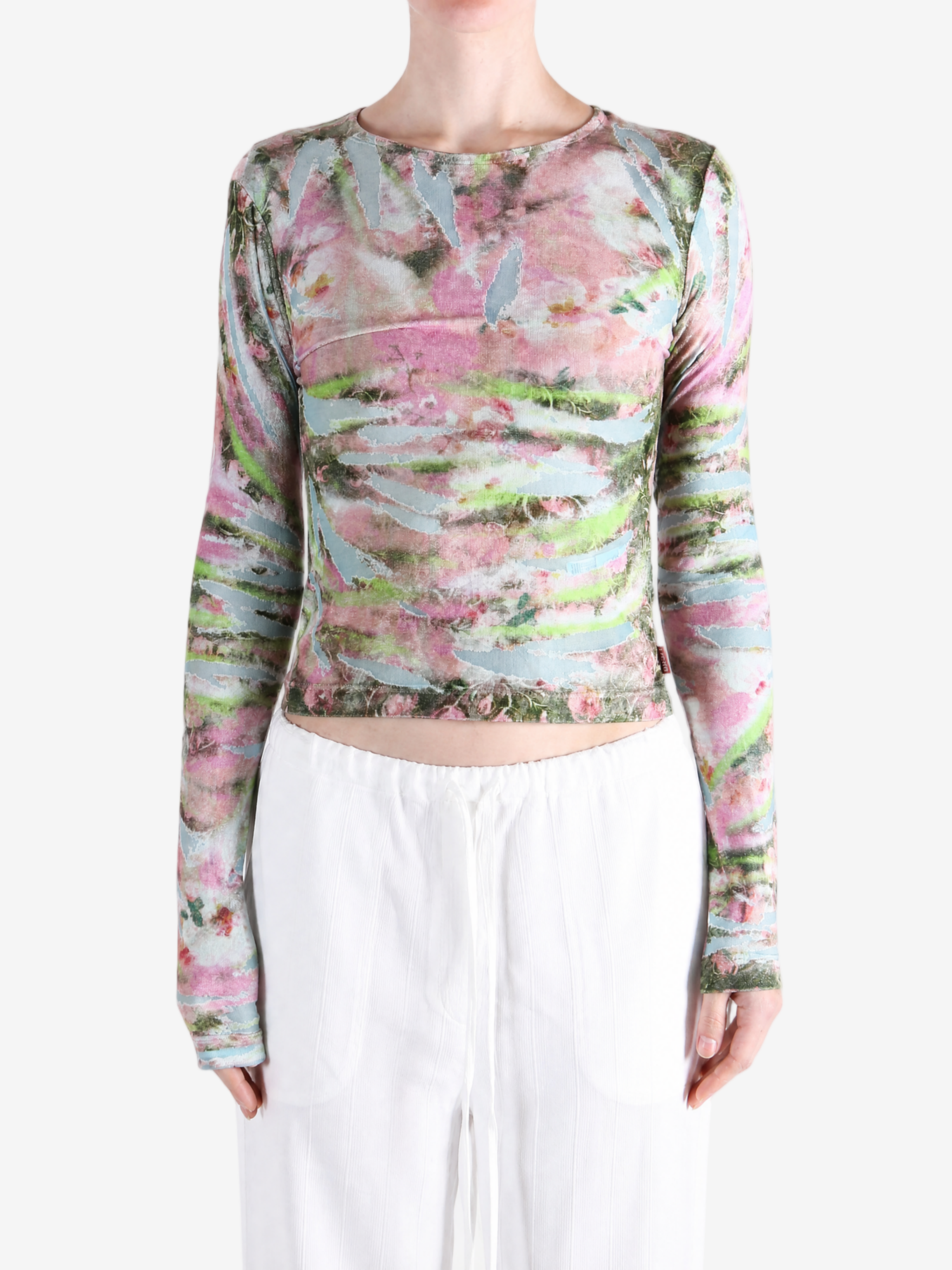 Pink top worn by a person, showing the top fit