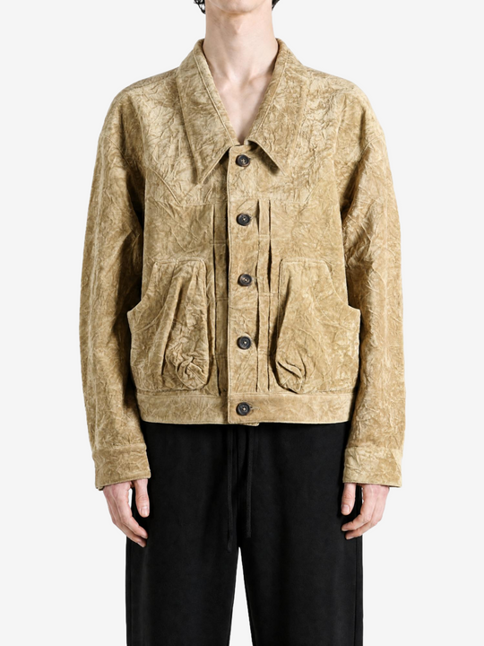 Tan jacket, front view