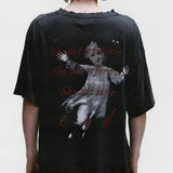 Black shirts worn by a person, showing the shirts fit