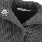 Close up of grey tops, showing texture of the wool and alpaca wool fabric