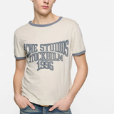 Tan t-shirt, full body view