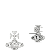 Grey earrings, side view
