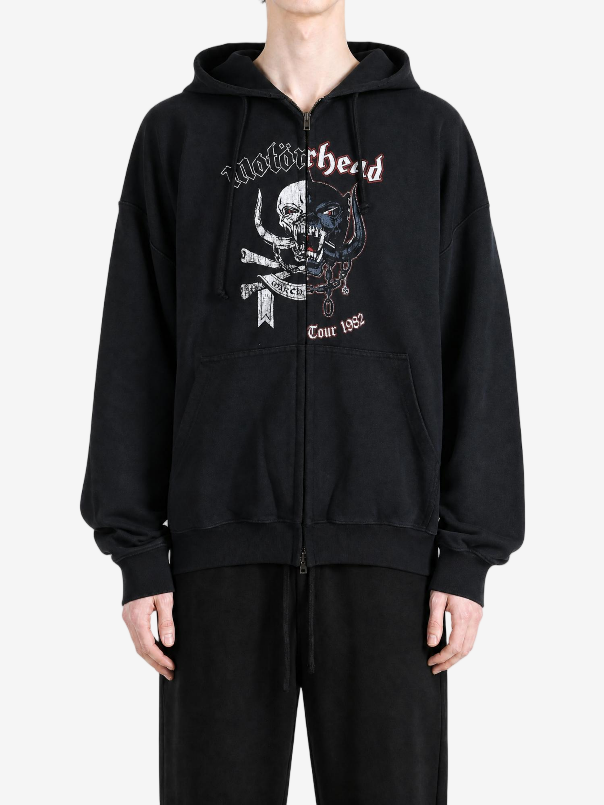 Black hoodie, full body view