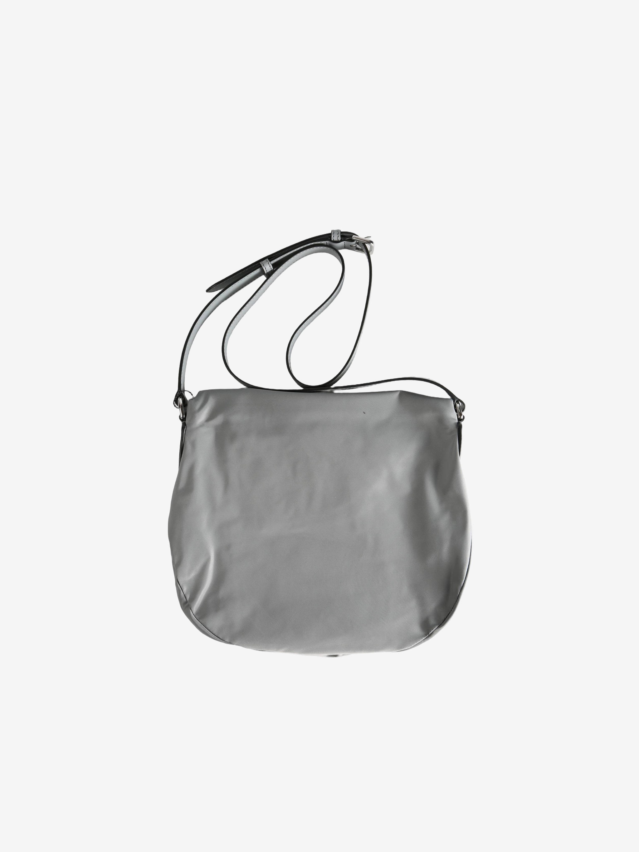 Grey bags, back view