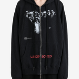Black hoodie, full body view