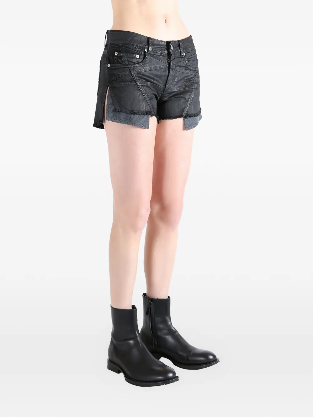 Black short worn by a person, showing the fit