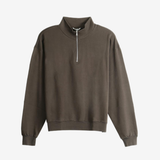 AURALEE - Women Super High Gauge Sweat Half Zip Pullover
