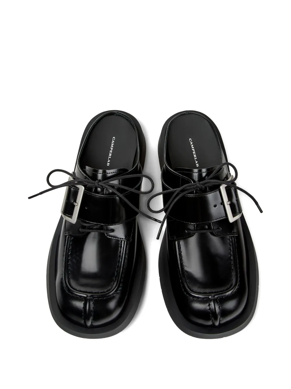 Black loafers-mules, up veiw