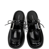 Black loafers-mules, up veiw