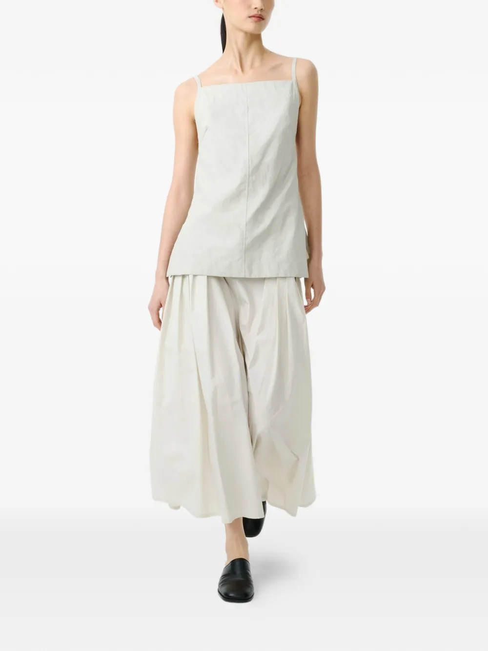 Grey tops, full body view