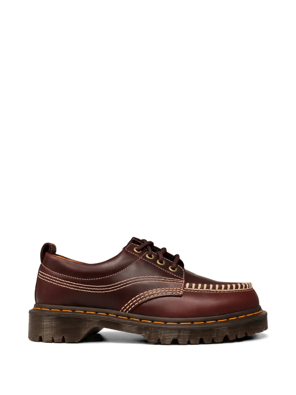 Burgundy shoes, front view