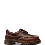 Burgundy shoes, front view