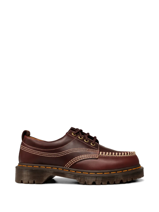 Burgundy shoes, front view
