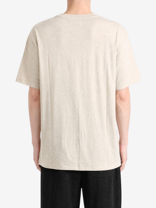 Tan t-shirt, full body view