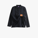 JEAN PAUL GAULTIER - Women Cotton Pique Polo Top With Leather Tag Detail Tops