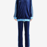 Blue jacket, full body view