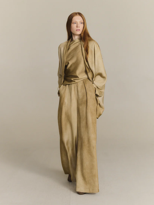 Tan pants,full body view